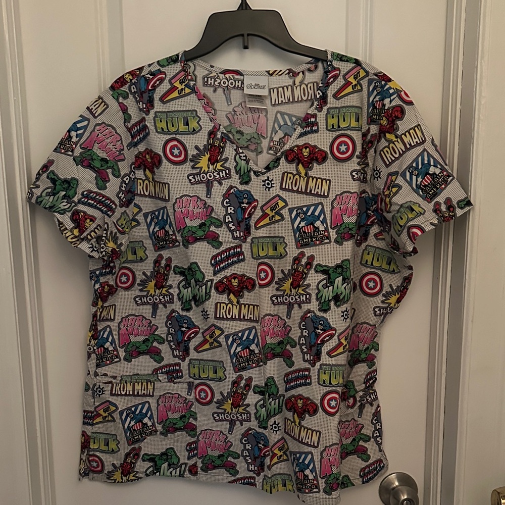 Marvel Kids Multicolor Comic-Print Short Sleeve Top
